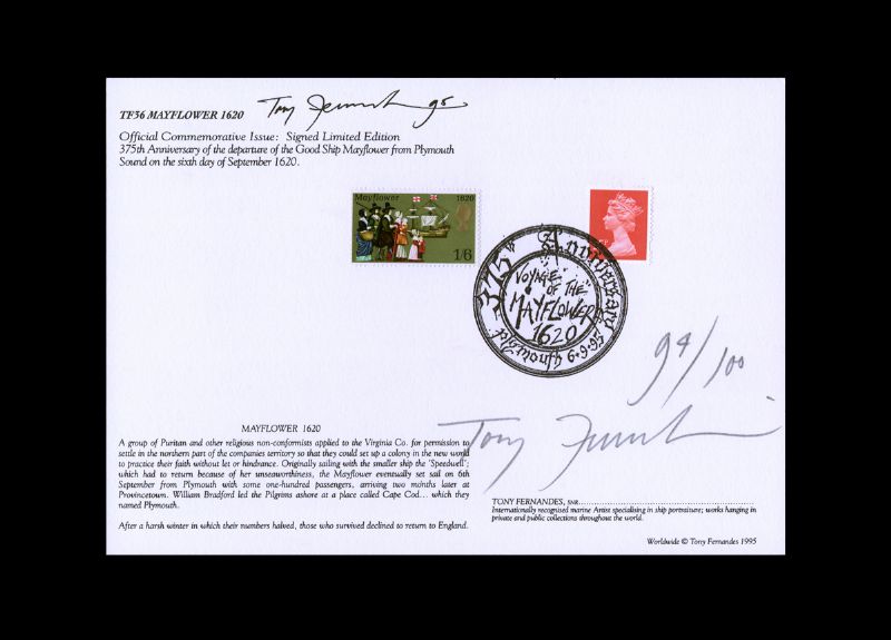 First Day Cover Mayflower 1620 by Tony Fernandes